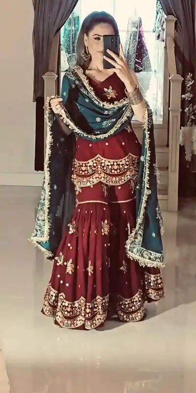 NSR 844 Red Color Georgette Sequence Work Salwar Suit Casual, Wedding, Festive, Events . Expected Delivery  4-6 Working Days @2199/- only      | Jump Suits, Casual Suits, Creative suits, Designer Suits, Palazzo Suits, Party Wear Suits, Patiala Suits, Salwar suit, Straight Suits