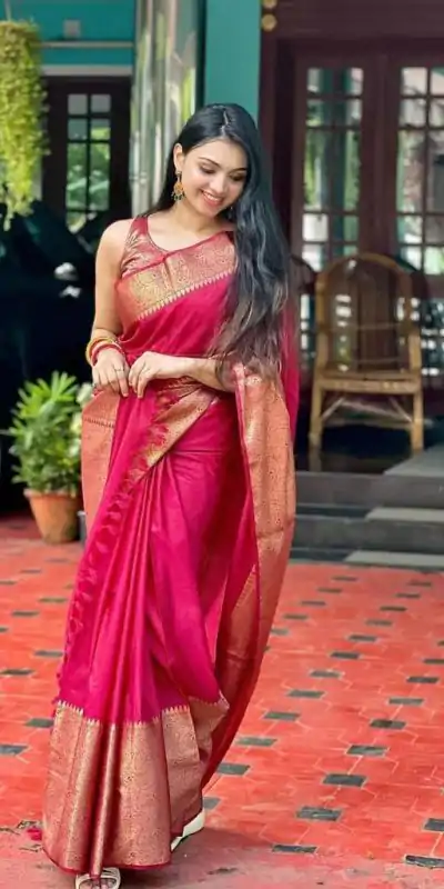 KP 3042 Red Color Soft Litchi Silk Jacquard Work Saree Casual, Wedding, Festive, Events . Expected Delivery  4-6 Working Days @1349/- only                                                                                                                                           | Bollywood Sarees, Creative Sarees, Designer Sarees, Embroidered Sarees, Ethnic Saree, Modern Digital sarees, Party Wear Sarees, Sarees