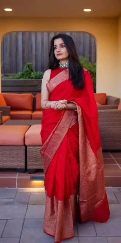 KP 3042 Red Color Soft Litchi Silk Jacquard Work Saree Casual, Wedding, Festive, Events . Expected Delivery  4-6 Working Days @1349/- only                                                                                                                                           | Bollywood Sarees, Creative Sarees, Designer Sarees, Embroidered Sarees, Ethnic Saree, Modern Digital sarees, Party Wear Sarees, Sarees