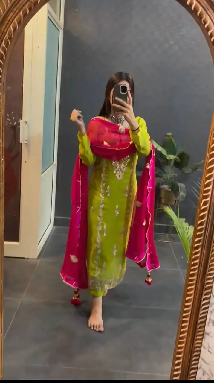 SR 1662 Light Green Color Chinon Silk Sequence Work Salwar Suit Casual, Wedding, Festive, Events . Expected Delivery  4-6 Working Days @1799/- only      | Jump Suits, Casual Suits, Creative suits, Designer Suits, Palazzo Suits, Party Wear Suits, Patiala Suits, Salwar suit, Straight Suits