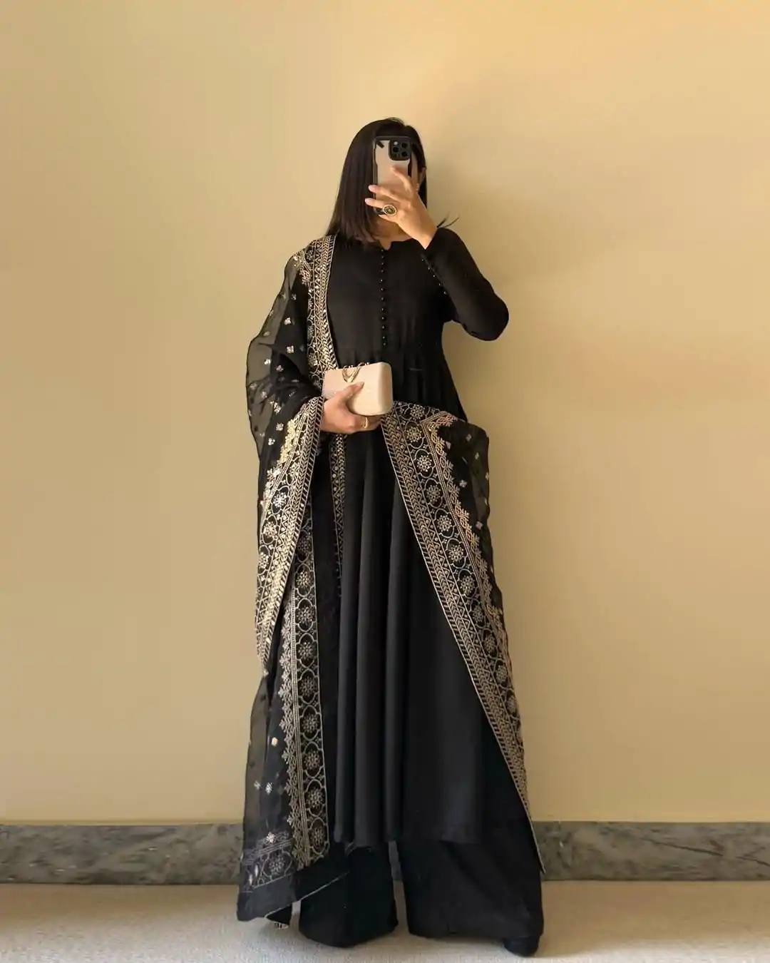 KD 1502 Black Chinon Silk With Inner Plain Anarkali Gown Casual, Wedding, Festive, Events . Expected Delivery  4-6 Working Days @1999/- only      | Jump Suits, Casual Suits, Creative suits, Designer Suits, Palazzo Suits, Party Wear Suits, Patiala Suits, Salwar suit, Straight Suits