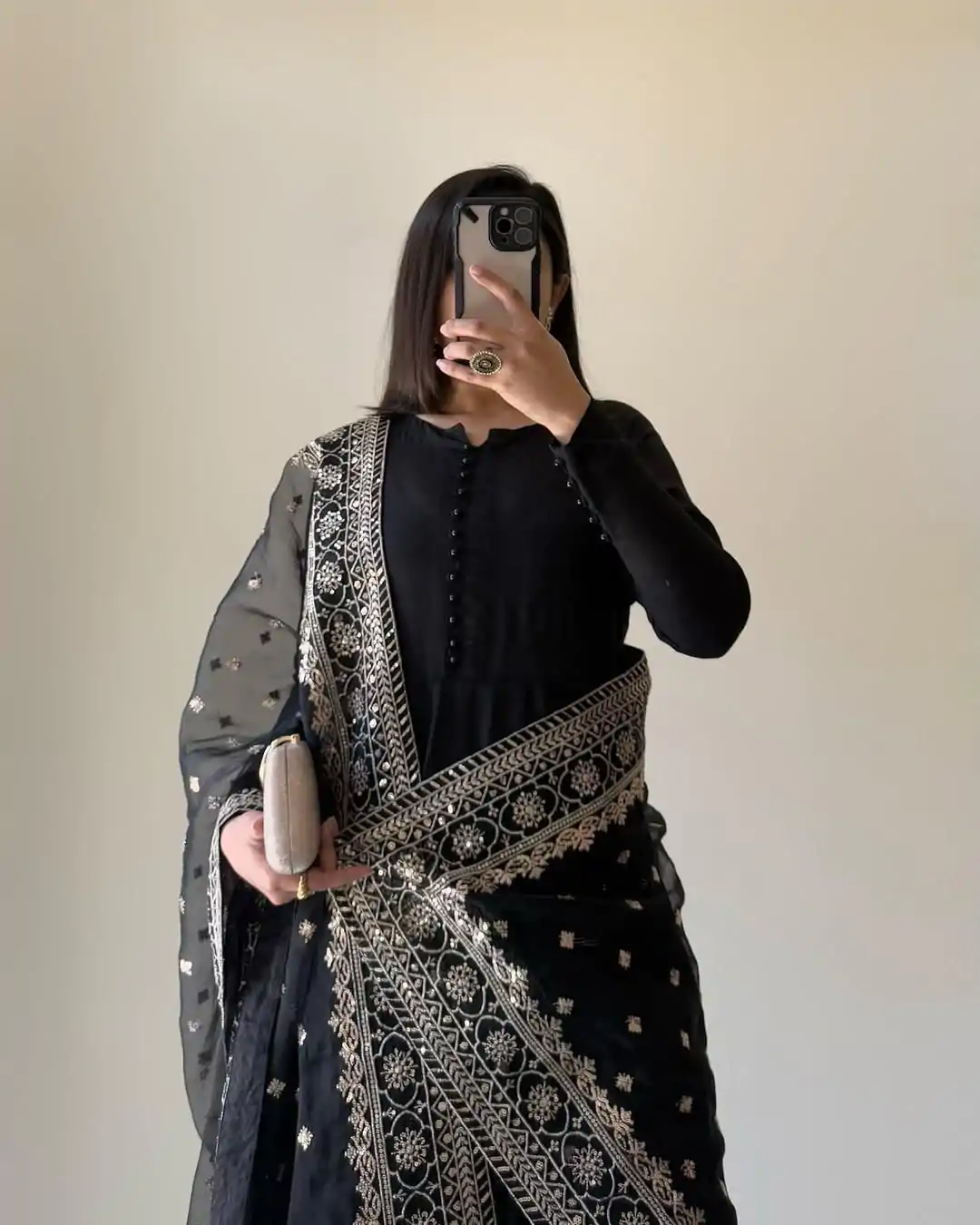 KD 1502 Black Chinon Silk With Inner Plain Anarkali Gown Casual, Wedding, Festive, Events . Expected Delivery  4-6 Working Days @1999/- only      | Jump Suits, Casual Suits, Creative suits, Designer Suits, Palazzo Suits, Party Wear Suits, Patiala Suits, Salwar suit, Straight Suits