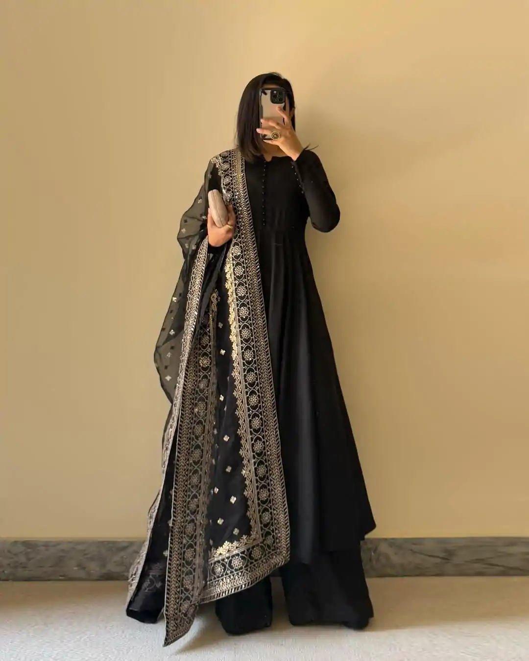 KD 1502 Black Chinon Silk With Inner Plain Anarkali Gown Casual, Wedding, Festive, Events . Expected Delivery  4-6 Working Days @1999/- only      | Jump Suits, Casual Suits, Creative suits, Designer Suits, Palazzo Suits, Party Wear Suits, Patiala Suits, Salwar suit, Straight Suits