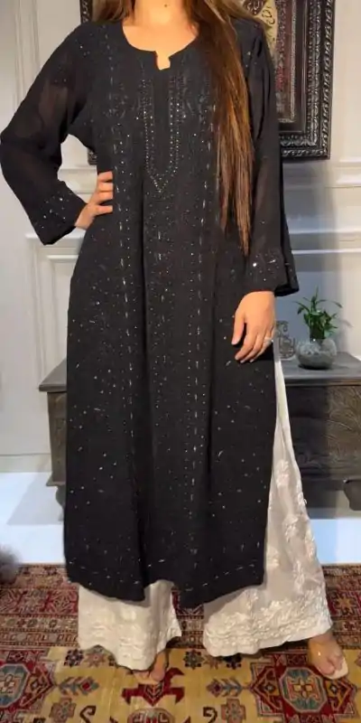 BE 336 Black Color Rayon Embroidery Foil Thread Work Salwar Suit Casual, Wedding, Festive, Events . Expected Delivery  4-6 Working Days @1849/- only      | Jump Suits, Casual Suits, Creative suits, Designer Suits, Palazzo Suits, Party Wear Suits, Patiala Suits, Salwar suit, Straight Suits