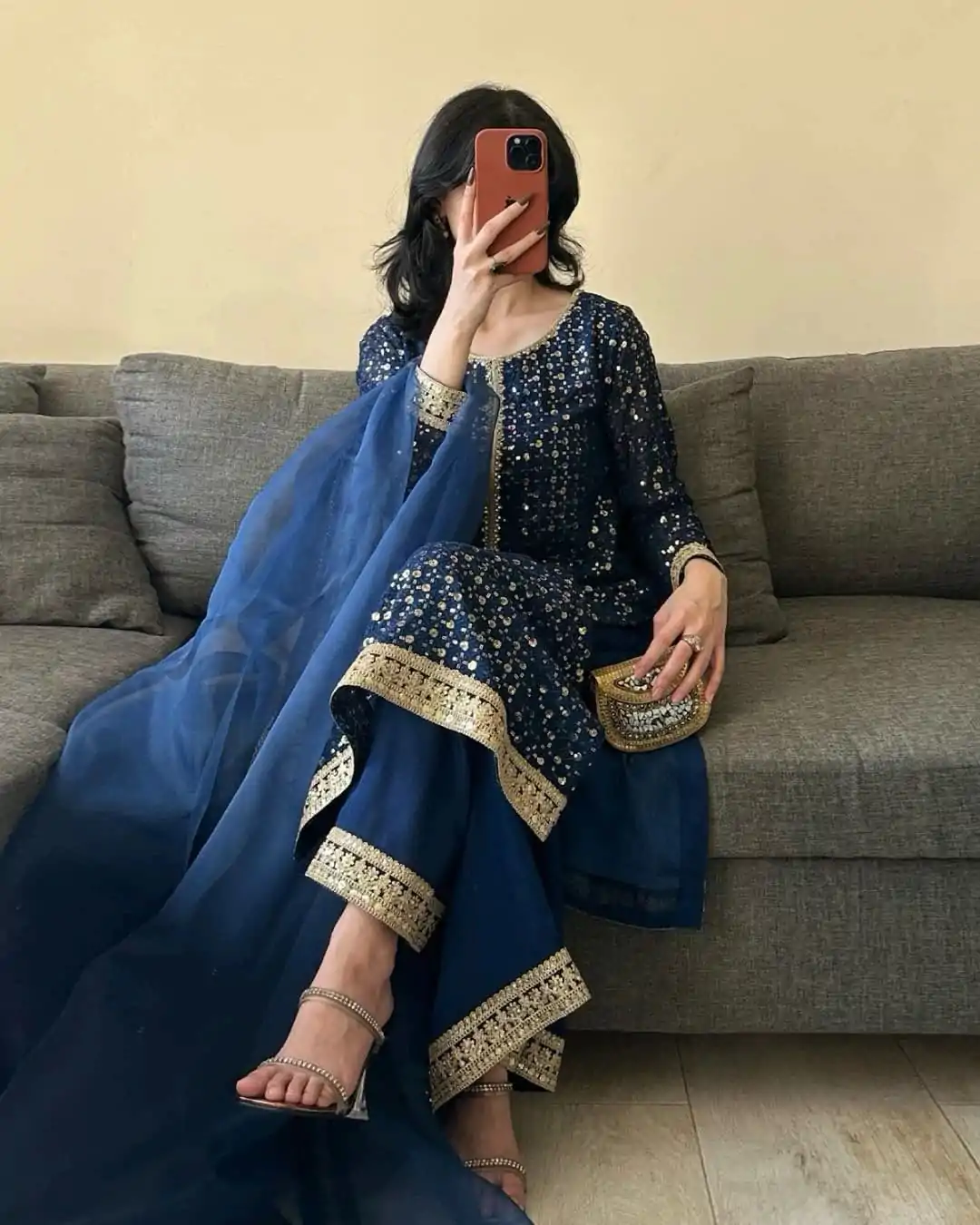RTC 5850 Navy Blue Color Foix Georgette Thread With Sequence Salwar Suit Casual, Wedding, Party, Festive, Events Etc.4-6 Working Days@ 2149/-only | Jump Suits, Casual Suits, Creative suits, Designer Suits, Palazzo Suits, Party Wear Suits, Patiala Suits, Salwar suit, Straight Suits