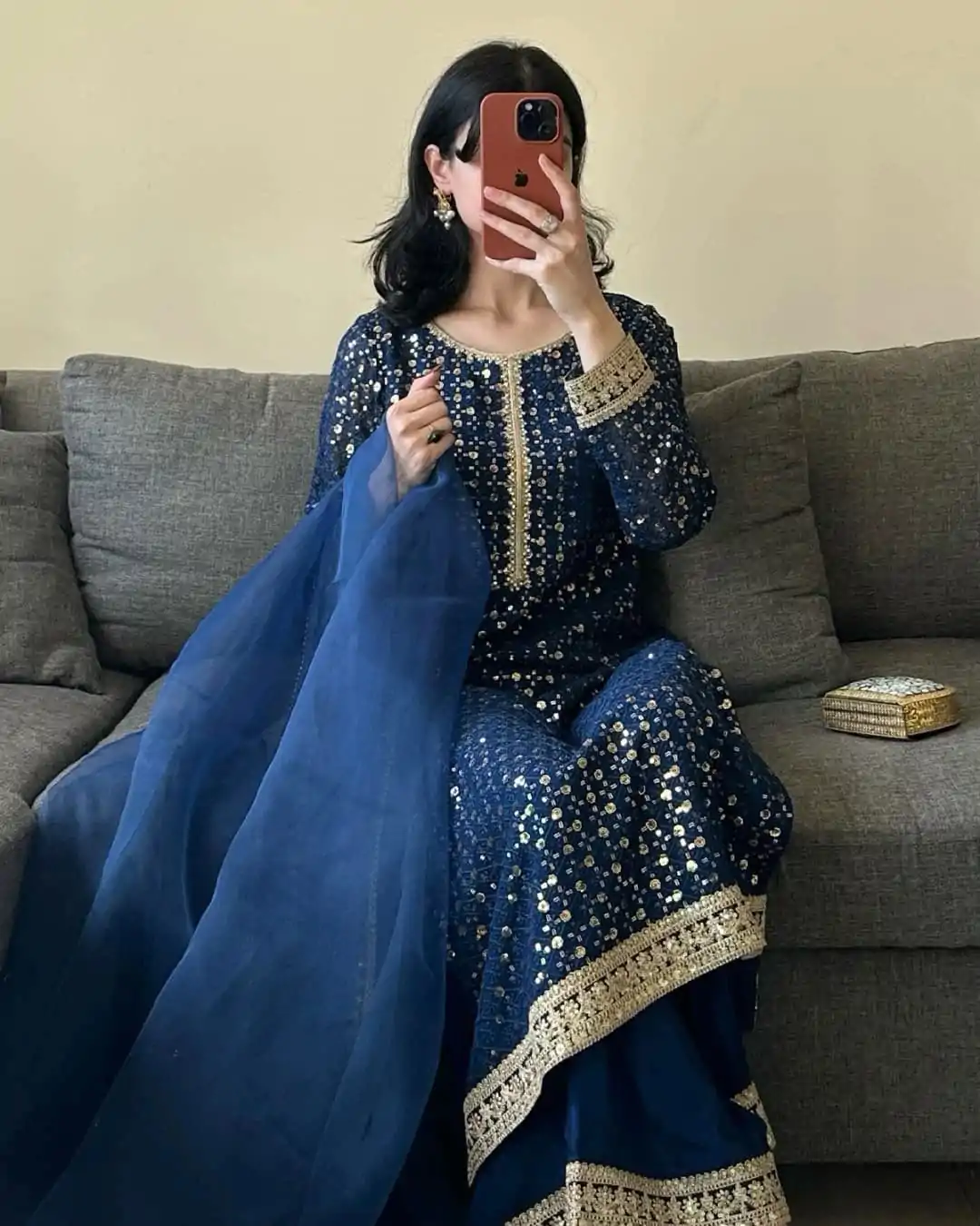 RTC 5850 Navy Blue Color Foix Georgette Thread With Sequence Salwar Suit Casual, Wedding, Party, Festive, Events Etc.4-6 Working Days@ 2149/-only | Jump Suits, Casual Suits, Creative suits, Designer Suits, Palazzo Suits, Party Wear Suits, Patiala Suits, Salwar suit, Straight Suits