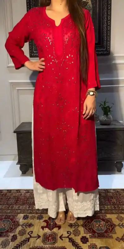 BE 336 Red Color Rayon Embroidery Foil Thread Work Salwar Suit Casual, Wedding, Festive, Events . Expected Delivery  4-6 Working Days @1849/- only      | Jump Suits, Casual Suits, Creative suits, Designer Suits, Palazzo Suits, Party Wear Suits, Patiala Suits, Salwar suit, Straight Suits