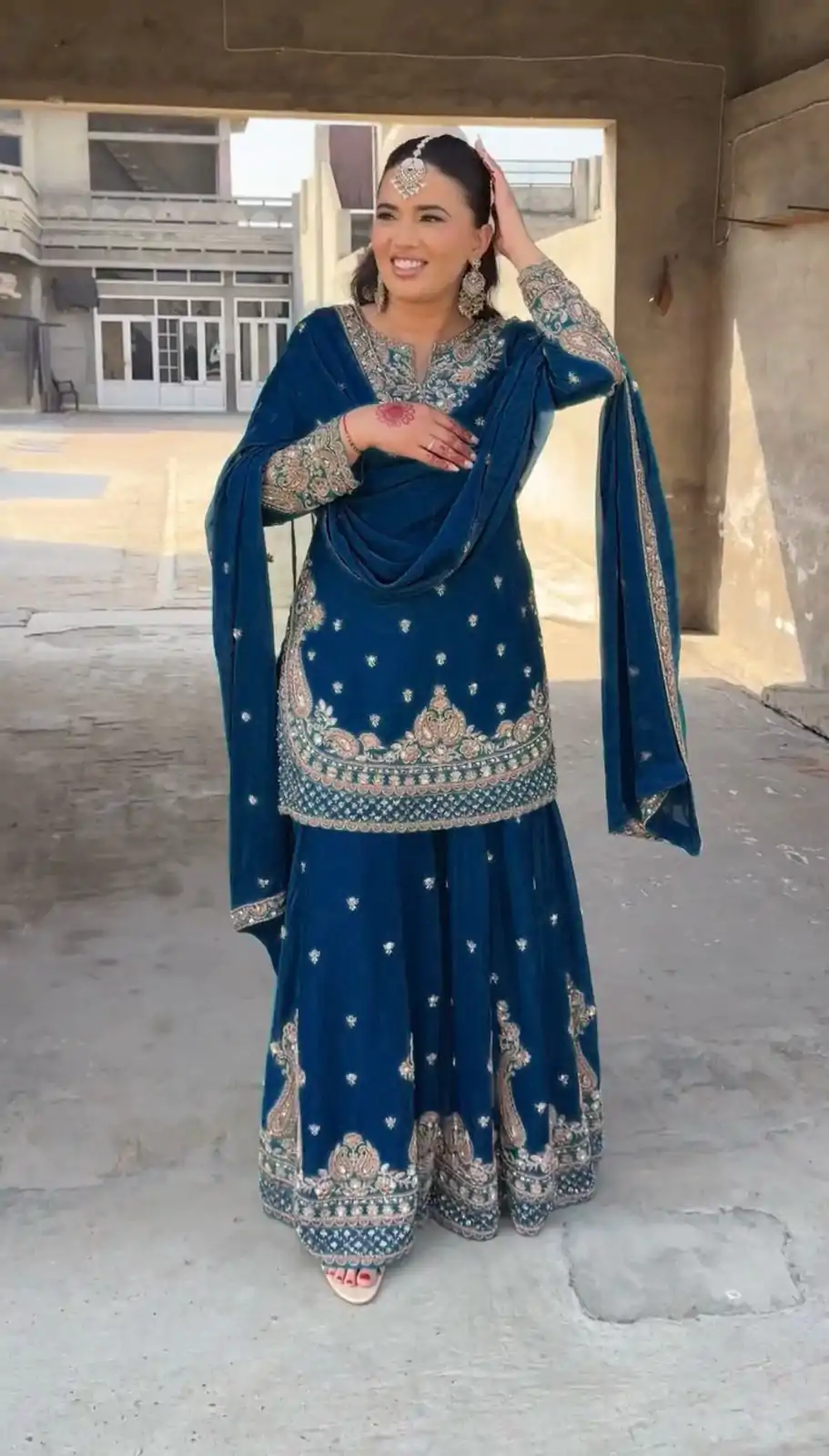 RTC 5852 Royal Blue Color Chinon Silk Thread Sequence Work Salwar Suit Casual, Wedding, Festive, Events . Expected Delivery  4-6 Working Days @2099/- only      | Jump Suits, Casual Suits, Creative suits, Designer Suits, Palazzo Suits, Party Wear Suits, Patiala Suits, Salwar suit, Straight Suits