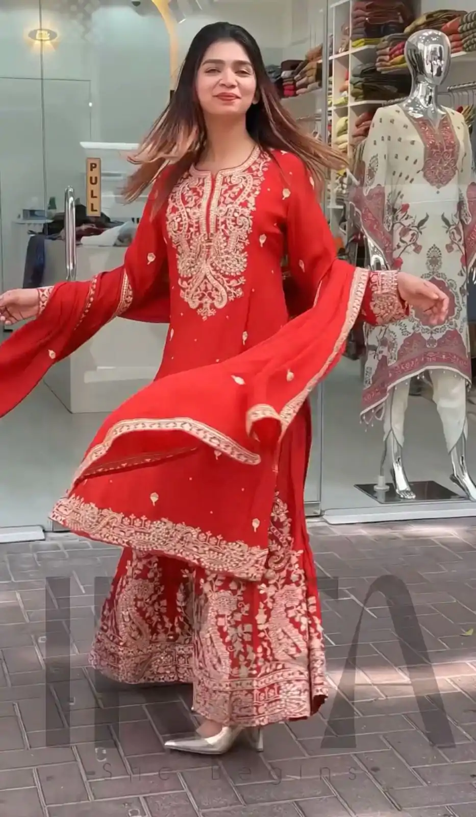 VLM 271 Red Color Chinon Silk With Embroidery Work Salwar Suit Casual, Wedding, Festive, Events . Expected Delivery  4-6 Working Days @2149/- only      | Jump Suits, Casual Suits, Creative suits, Designer Suits, Palazzo Suits, Party Wear Suits, Patiala Suits, Salwar suit, Straight Suits