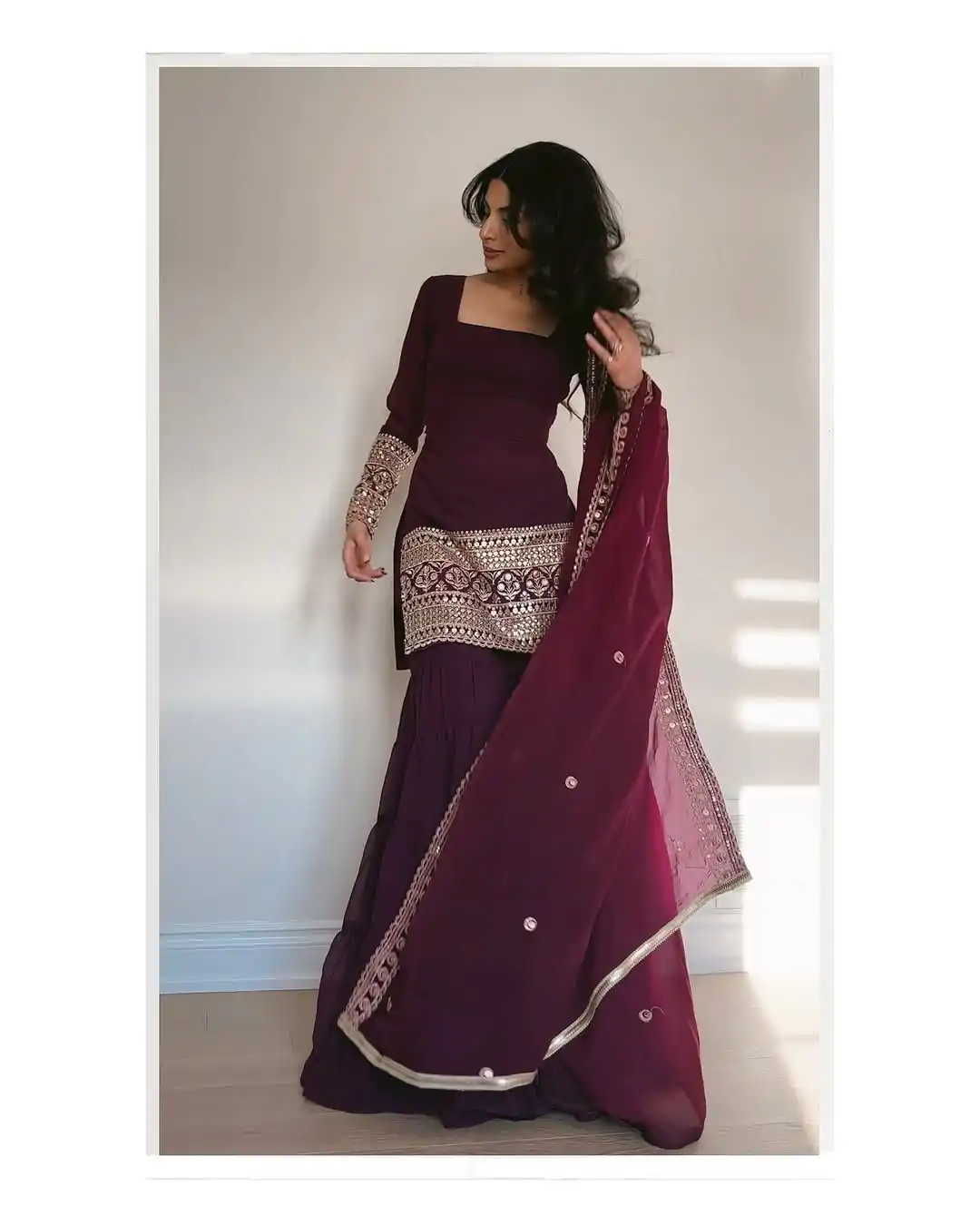 RTC 5662 Wine Color Georgette Thread Sequence Salwar Suit Casual, Wedding, Festive, Events . Expected Delivery  4-6 Working Days @1949/- only      | Jump Suits, Casual Suits, Creative suits, Designer Suits, Palazzo Suits, Party Wear Suits, Patiala Suits, Salwar suit, Straight Suits