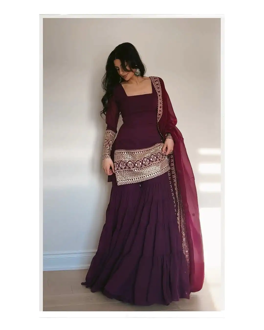 RTC 5662 Wine Color Georgette Thread Sequence Salwar Suit Casual, Wedding, Festive, Events . Expected Delivery  4-6 Working Days @1949/- only      | Jump Suits, Casual Suits, Creative suits, Designer Suits, Palazzo Suits, Party Wear Suits, Patiala Suits, Salwar suit, Straight Suits