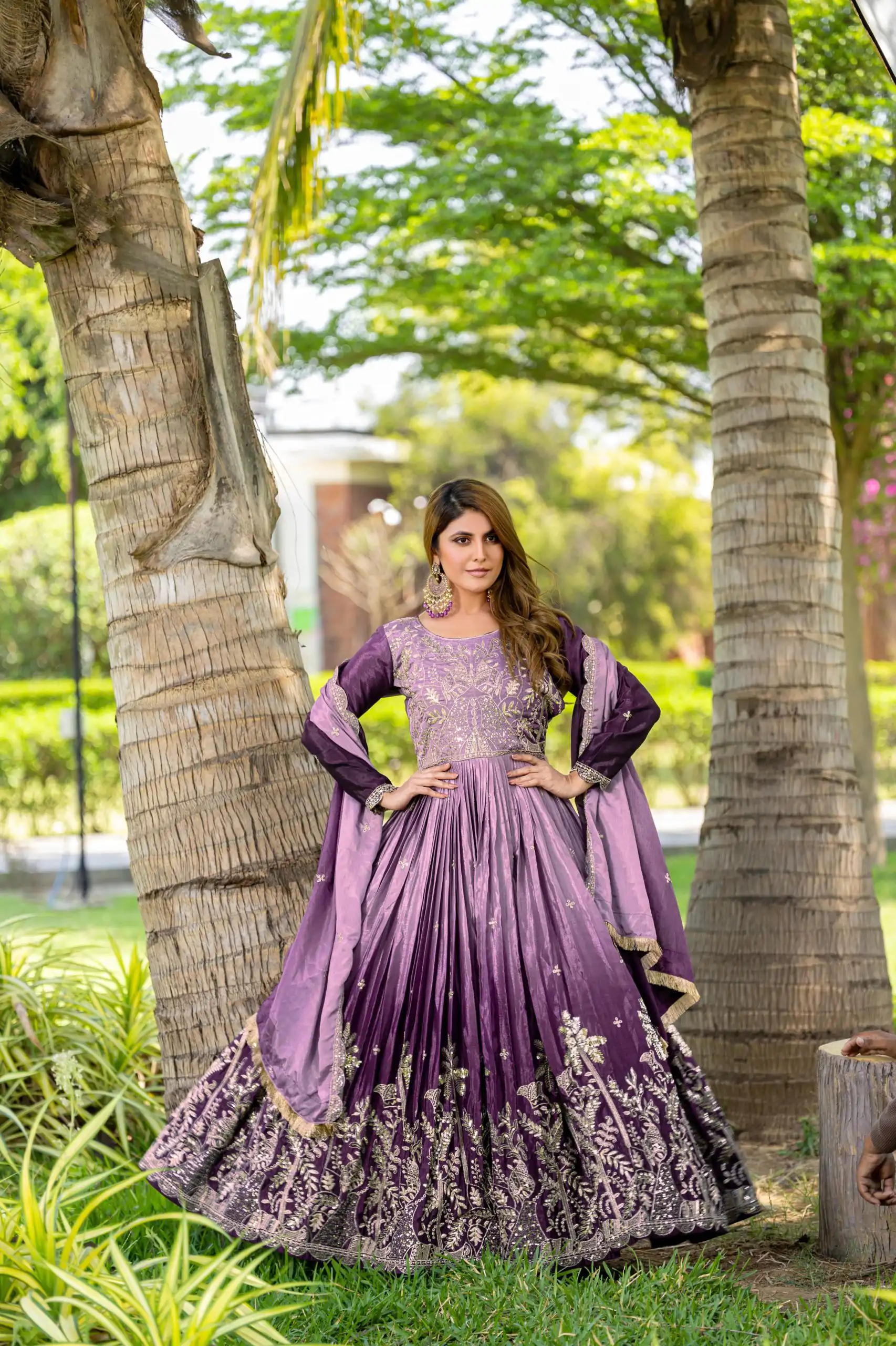 Ram 096 Purple Color Chinon Sequence Embroidery Work Gown Casual, Wedding, Festive, Events . Expected Delivery  4-6 Working Days @2449/- only                                                                                                                                             | Bollywood Gowns, Creative Gowns, Designer Gowns, Embroidered Gowns, Gowns, Party Wear Gowns, Straight Suits