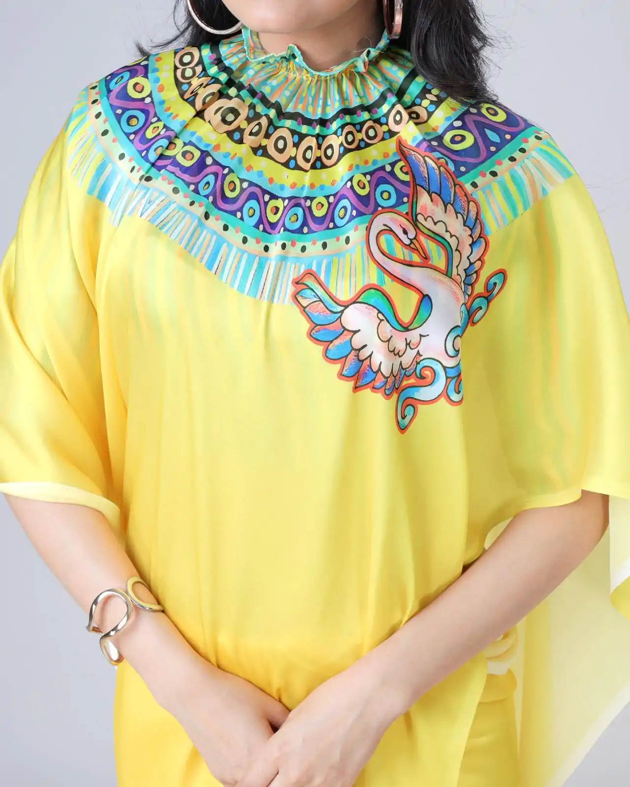 ST 1102 Yellow Color Japan Satin Digital Print Work Saree Casual, Wedding, Festive, Events . Expected Delivery  4-6 Working Days @1849/- only      | Bollywood Sarees, Creative Sarees, Designer Sarees, Embroidered Sarees, Ethnic Saree, Modern Digital sarees, Party Wear Sarees, Sarees