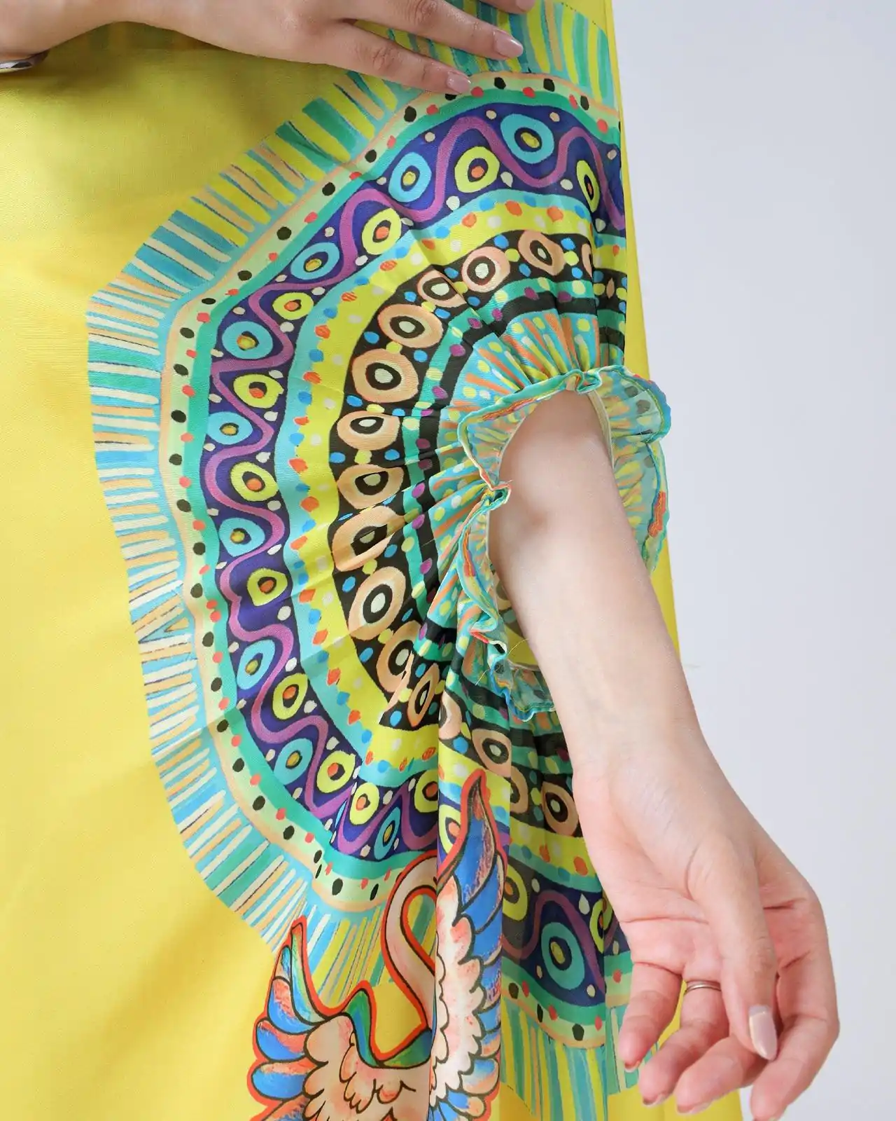 ST 1102 Yellow Color Japan Satin Digital Print Work Saree Casual, Wedding, Festive, Events . Expected Delivery  4-6 Working Days @1849/- only      | Bollywood Sarees, Creative Sarees, Designer Sarees, Embroidered Sarees, Ethnic Saree, Modern Digital sarees, Party Wear Sarees, Sarees