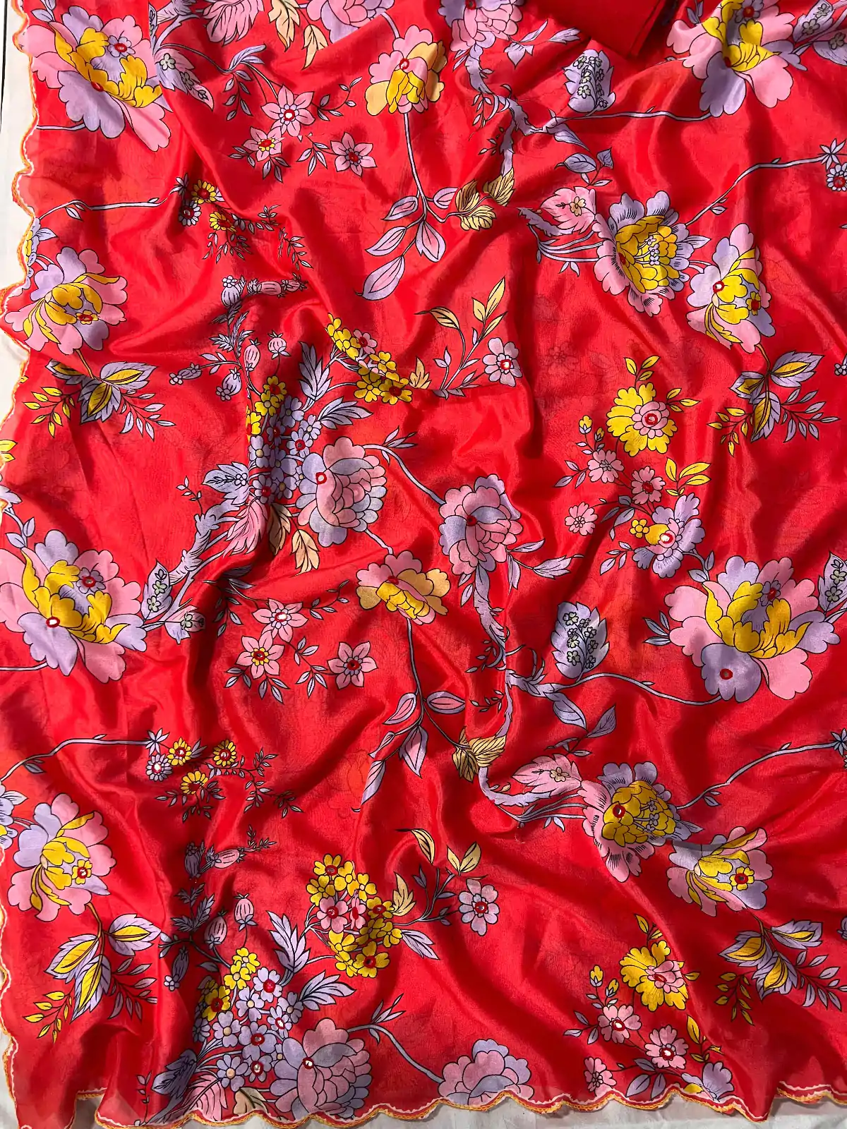 BT 415 Red  Color Vichitra Silk Digital Prints Mirror Sequence Work Saree Casual, Wedding, Festive, Events . Expected Delivery  4-6 Working Days @1549/- only                                                                                                                                             | Bollywood Sarees, Creative Sarees, Designer Sarees, Embroidered Sarees, Ethnic Saree, Modern Digital sarees, Party Wear Sarees, Sarees