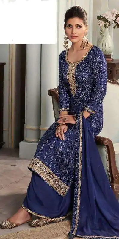 V 70531 Navy Blue Color Viscose Silk Sequence Work Digital Print Salwar Suit Casual, Wedding, Festive, Events . Expected Delivery  4-6 Working Days @2099/-       | Jump Suits, Casual Suits, Creative suits, Designer Suits, Palazzo Suits, Party Wear Suits, Patiala Suits, Salwar suit, Straight Suits