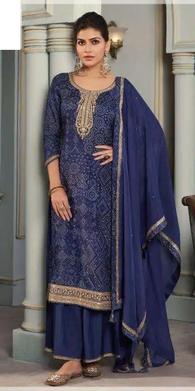 V 70531 Navy Blue Color Viscose Silk Sequence Work Digital Print Salwar Suit Casual, Wedding, Festive, Events . Expected Delivery  4-6 Working Days @2099/-       | Jump Suits, Casual Suits, Creative suits, Designer Suits, Palazzo Suits, Party Wear Suits, Patiala Suits, Salwar suit, Straight Suits