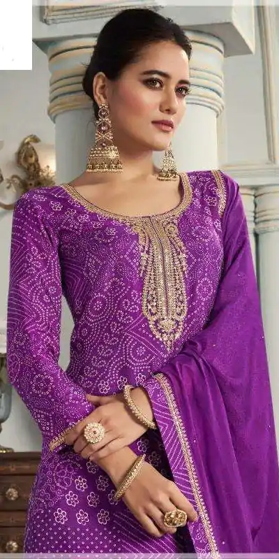 V 70531 Purple Color Viscose Silk Sequence Work Digital Print Salwar Suit Casual, Wedding, Festive, Events . Expected Delivery  4-6 Working Days @2099/- only      | Jump Suits, Casual Suits, Creative suits, Designer Suits, Palazzo Suits, Party Wear Suits, Patiala Suits, Salwar suit, Straight Suits