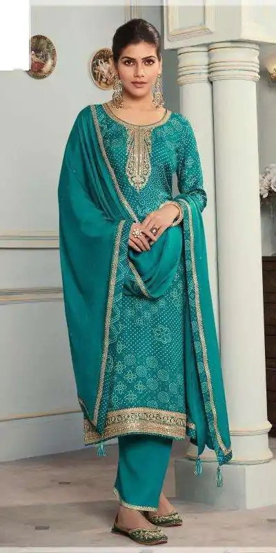 V 70531 Rama Color Viscose Silk Sequence Work Digital Print Salwar Suit Casual, Wedding, Festive, Events . Expected Delivery  4-6 Working Days @2099/- only      | Jump Suits, Casual Suits, Creative suits, Designer Suits, Palazzo Suits, Party Wear Suits, Patiala Suits, Salwar suit, Straight Suits