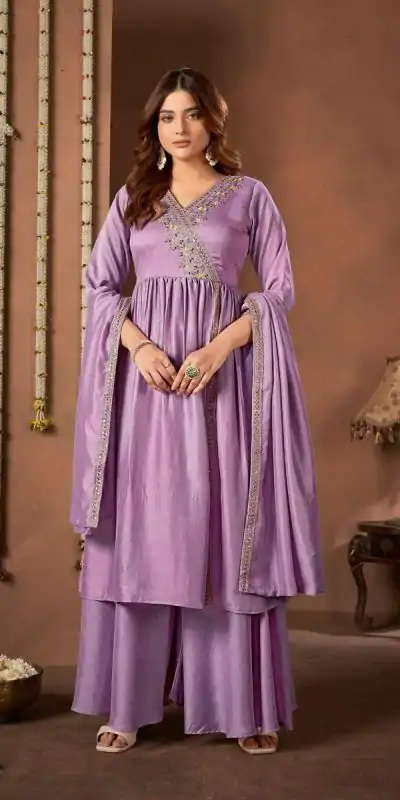 BE 316 Purple Color Vichitra Silk Embroidery Work Salwar Suit Casual, Wedding, Festive, Events . Expected Delivery  4-6 Working Days @2299/- only      | Jump Suits, Casual Suits, Creative suits, Designer Suits, Palazzo Suits, Party Wear Suits, Patiala Suits, Salwar suit, Straight Suits