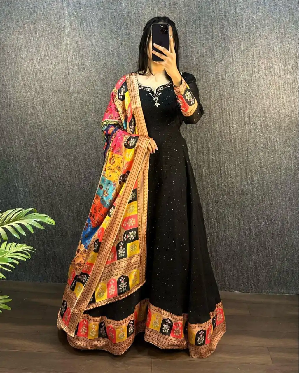 MF 781 Black Georgette Wide Sequence Work Anarkali Gown Wedding Party, Festive, Events Etc.4-6 Working Days @ 1649/ - only | Bollywood Gowns, Creative Gowns, Designer Gowns, Embroidered Gowns, Gowns, Party Wear Gowns, Straight Suits
