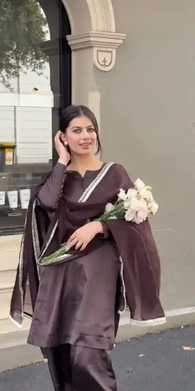 ZSR 3115 Wine Color Japan Satin With Full Sleeve Salwar Suit Casual, Wedding, Festive, Events . Expected Delivery  4-6 Working Days @1799/- only      | Jump Suits, Casual Suits, Creative suits, Designer Suits, Palazzo Suits, Party Wear Suits, Patiala Suits, Salwar suit, Straight Suits