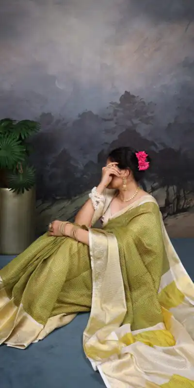 YNF 7403 Green Color Jacquard Chex Zari Weaving Work Saree Casual, Wedding, Festive, Events . Expected Delivery  4-6 Working Days @1499/- only                                                                                                                                             | Bollywood Sarees, Creative Sarees, Designer Sarees, Embroidered Sarees, Ethnic Saree, Modern Digital sarees, Party Wear Sarees, Sarees