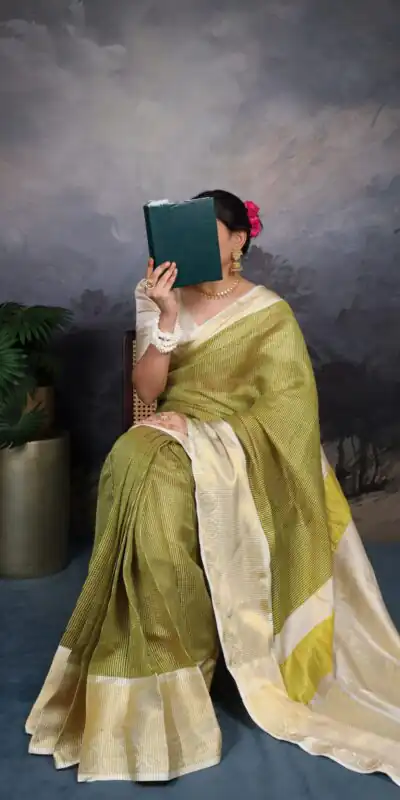 YNF 7403 Green Color Jacquard Chex Zari Weaving Work Saree Casual, Wedding, Festive, Events . Expected Delivery  4-6 Working Days @1499/- only                                                                                                                                             | Bollywood Sarees, Creative Sarees, Designer Sarees, Embroidered Sarees, Ethnic Saree, Modern Digital sarees, Party Wear Sarees, Sarees