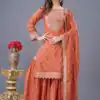 ZF 5006 Orange Color Chinon Silk Sequence Work Salwar Suit Casual, Wedding, Festive, Events . Expected Delivery  4-6 Working Days @2149/- only      | Designer Suits, Jump Suits, Casual Suits, Creative suits, Palazzo Suits, Party Wear Suits, Patiala Suits, Salwar suit, Straight Suits