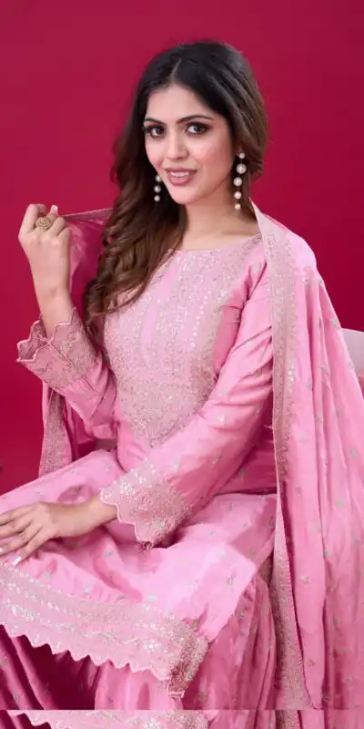 ZF 5006 Pink Color Chinon Silk Sequence Work Salwar Suit Casual, Wedding, Festive, Events . Expected Delivery  4-6 Working Days @2149/- only      | Designer Suits, Jump Suits, Casual Suits, Creative suits, Palazzo Suits, Party Wear Suits, Patiala Suits, Salwar suit, Straight Suits