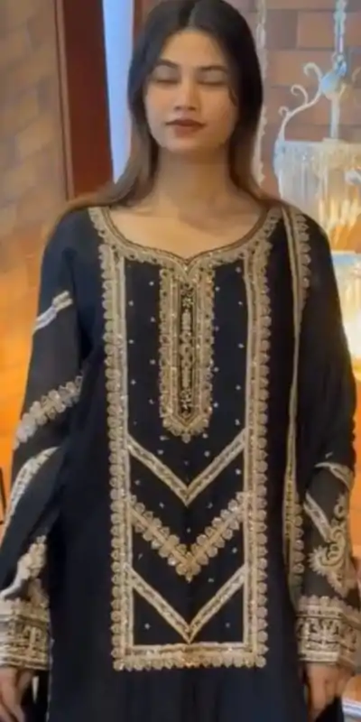 VLM 273 Black Color Georgette Embroidery Work Salwar Suit Casual, Wedding, Festive, Events . Expected Delivery  4-6 Working Days @2149/- only      | Jump Suits, Casual Suits, Creative suits, Designer Suits, Palazzo Suits, Party Wear Suits, Patiala Suits, Salwar suit, Straight Suits