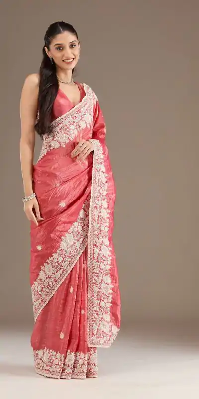 BT 1265 Peach Color Gold Crush Sequins Work Fancy Border Saree Casual, Wedding, Festive, Events . Expected Delivery  4-6 Working Days @2249/- only                                                                                                                                           | Bollywood Sarees, Creative Sarees, Designer Sarees, Embroidered Sarees, Ethnic Saree, Modern Digital sarees, Party Wear Sarees, Sarees