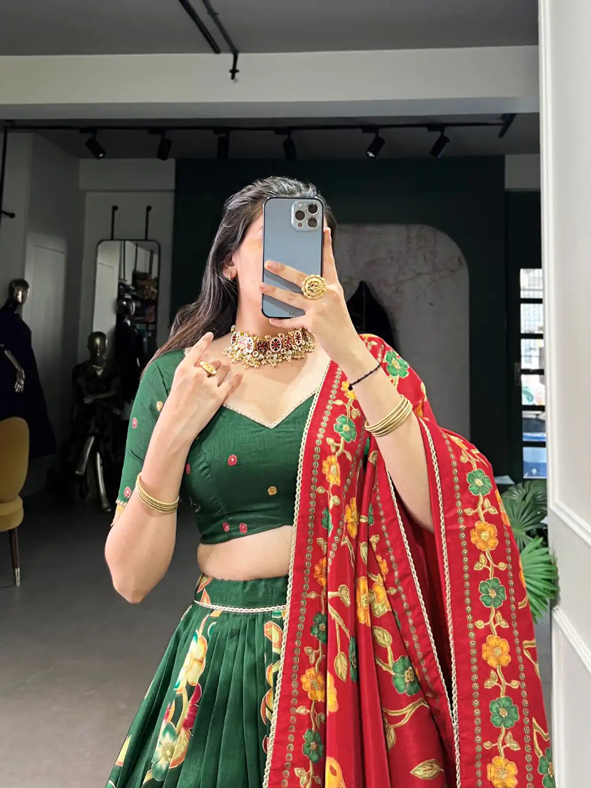 LNB 1239 Green Color Tushar Silk Printed Foil Work Lehenga Choli Casual, Wedding, Party, Festive, Events Etc.4-6 Working Days@ 2249/-only | Bollywood Lehenga, Creative Lehenga, Designer Lehenga, Embroidered Lehenga, Lehenga, Party Wear Lehenga