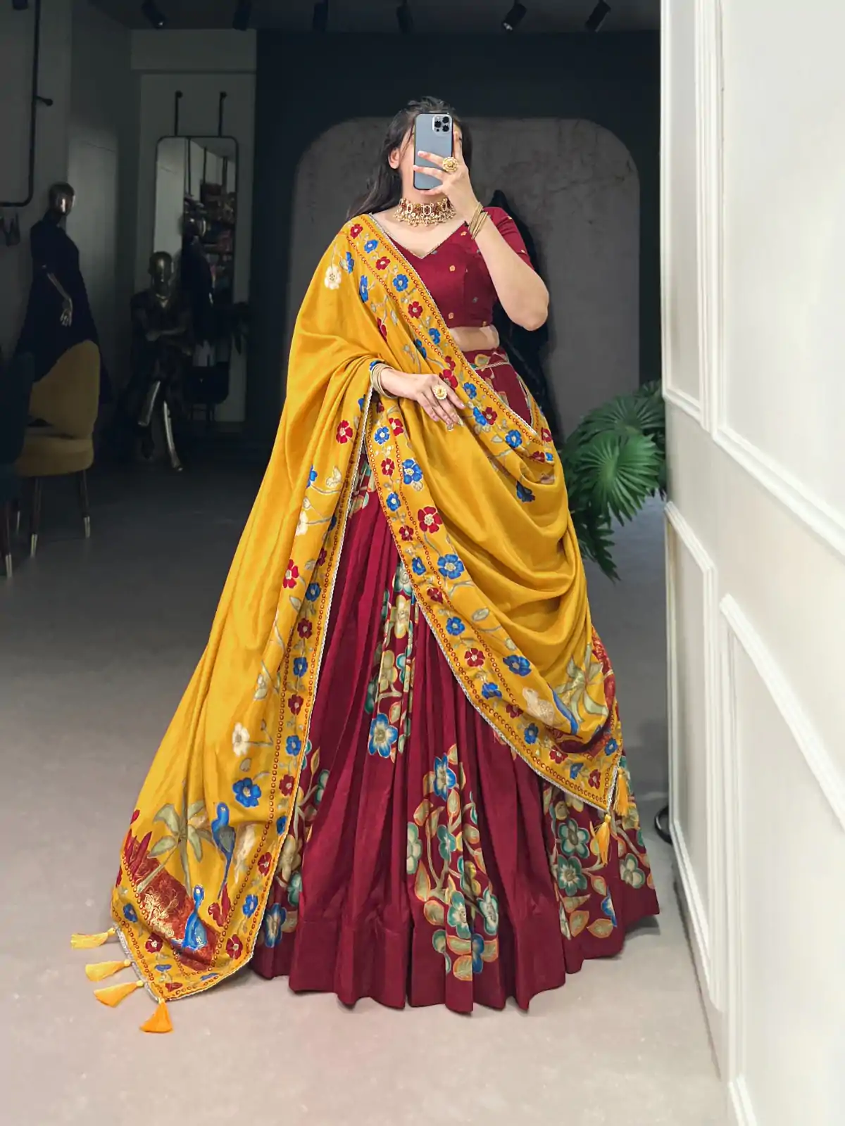 LNB 1239 Maroon Color Tushar Silk Printed Foil Work Lehenga Choli Casual, Wedding, Party, Festive, Events Etc.4-6 Working Days@ 2249/-only | Bollywood Lehenga, Creative Lehenga, Designer Lehenga, Embroidered Lehenga, Lehenga, Party Wear Lehenga