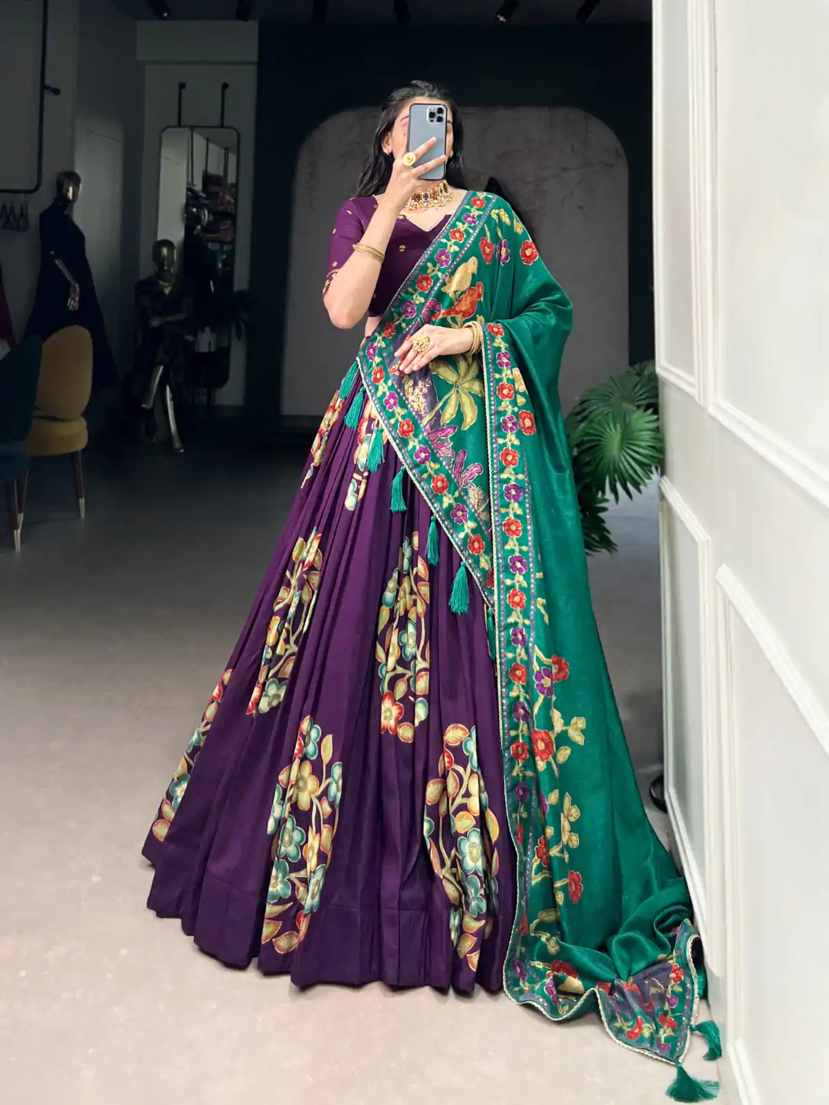 LNB 1239 Purple Color Tushar Silk Printed Foil Work Lehenga Choli Casual, Wedding, Party, Festive, Events Etc.4-6 Working Days@ 2249/-only | Bollywood Lehenga, Creative Lehenga, Designer Lehenga, Embroidered Lehenga, Lehenga, Party Wear Lehenga
