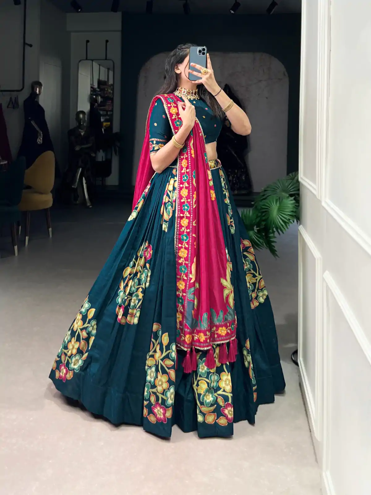 LNB 1239 Peacock Blue Color Tushar Silk Printed Foil Work Lehenga Choli Casual, Wedding, Party, Festive, Events Etc.4-6 Working Days@ 2249/-only | Embroidered Lehenga, Bollywood Lehenga, Creative Lehenga, Designer Lehenga, Lehenga, Party Wear Lehenga