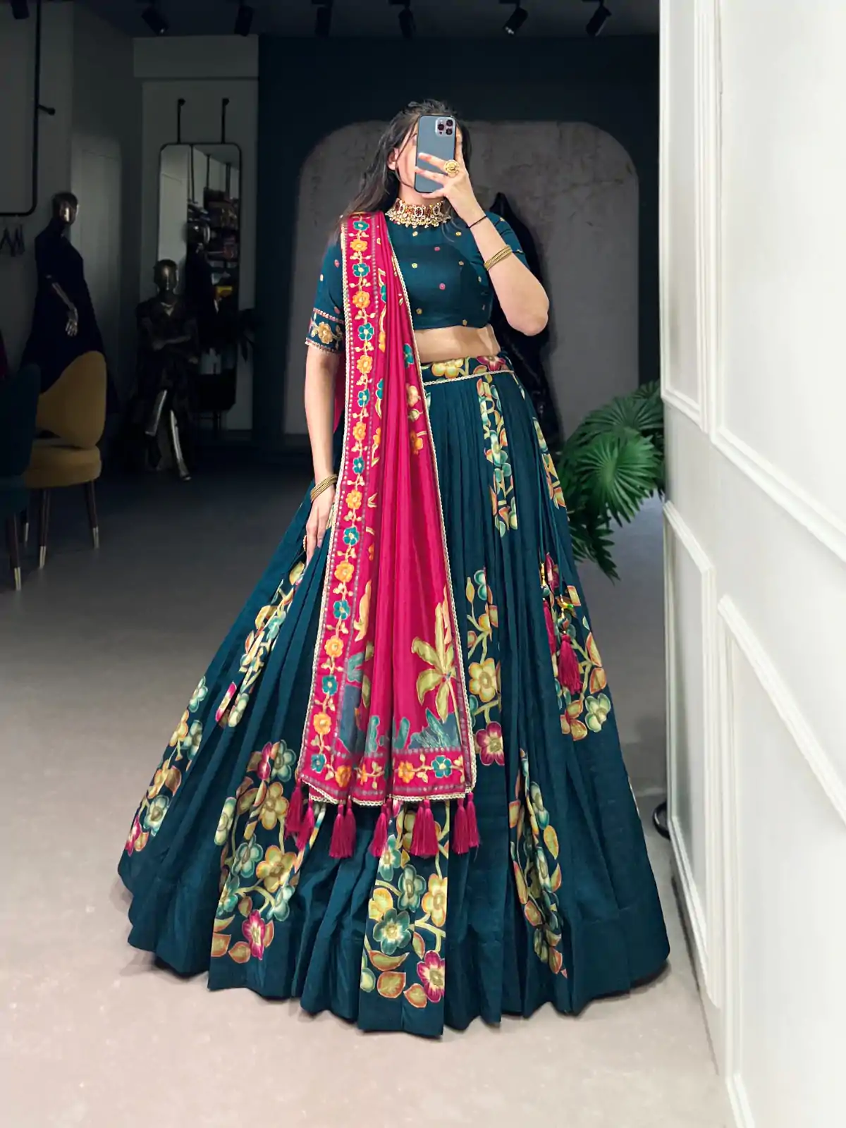 LNB 1239 Peacock Blue Color Tushar Silk Printed Foil Work Lehenga Choli Casual, Wedding, Party, Festive, Events Etc.4-6 Working Days@ 2249/-only | Embroidered Lehenga, Bollywood Lehenga, Creative Lehenga, Designer Lehenga, Lehenga, Party Wear Lehenga