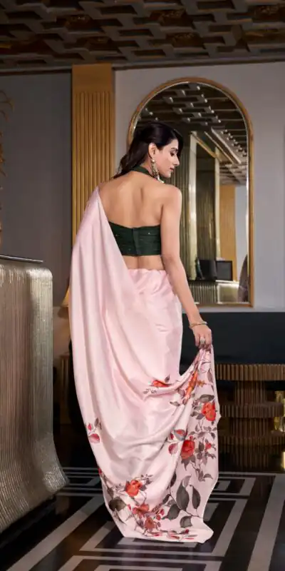 YNF 7026 White Color Satin Silk Printed Saree Casual, Wedding, Festive, Events . Expected Delivery  4-6 Working Days @1599/- only                                                                                                                                           | Bollywood Sarees, Creative Sarees, Designer Sarees, Embroidered Sarees, Ethnic Saree, Modern Digital sarees, Party Wear Sarees, Sarees