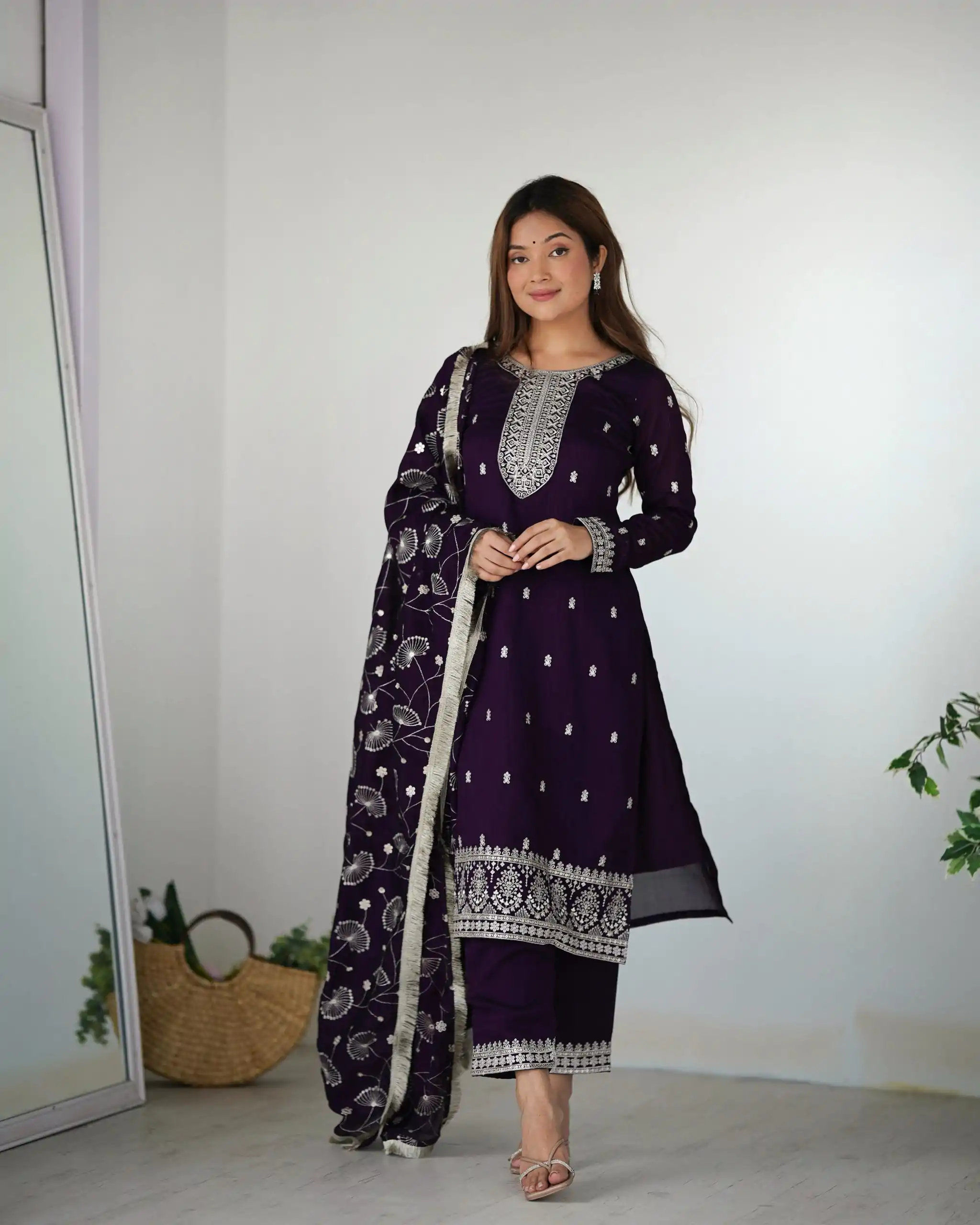 KB 276 Purple Color Rangoli Silk Sequence Jari Work Salwar Suit Casual, Wedding, Party, Festive, Events Etc.4-6 Working Days@ 2049/-only | Jump Suits, Casual Suits, Creative suits, Designer Suits, Palazzo Suits, Party Wear Suits, Patiala Suits, Salwar suit, Straight Suits
