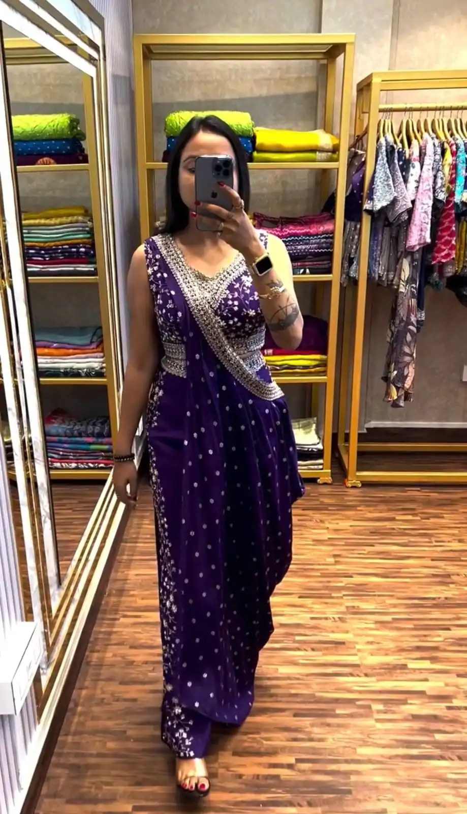 ST 1089 Purple Color Chinon Embroidery Work Salwar Suit Casual, Wedding, Festive, Events . Expected Delivery  4-6 Working Days @1999/- only      | Jump Suits, Casual Suits, Creative suits, Designer Suits, Palazzo Suits, Party Wear Suits, Patiala Suits, Salwar suit, Straight Suits