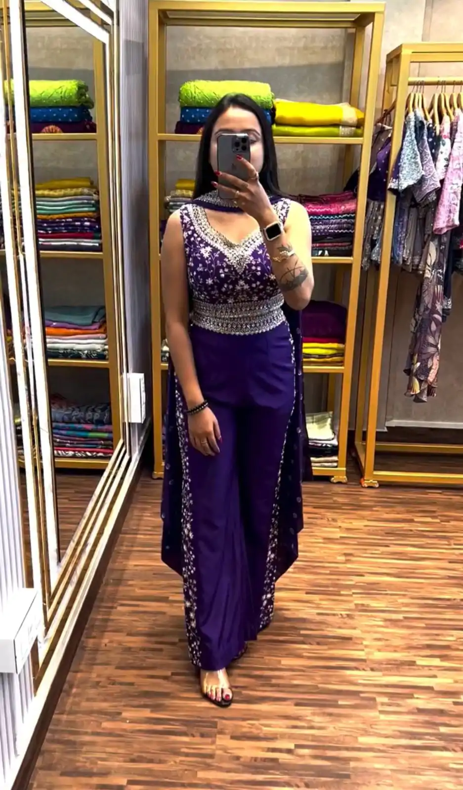 ST 1089 Purple Color Chinon Embroidery Work Salwar Suit Casual, Wedding, Festive, Events . Expected Delivery  4-6 Working Days @1999/- only      | Jump Suits, Casual Suits, Creative suits, Designer Suits, Palazzo Suits, Party Wear Suits, Patiala Suits, Salwar suit, Straight Suits