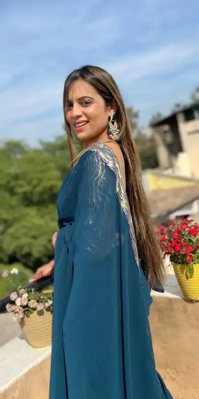 JR 579 Peacock Blue Color Georgette Sequence Work Lace With Peiping Saree Casual, Wedding, Festive, Events . Expected Delivery  4-6 Working Days @1649/- only                                                                                                                                             | Bollywood Sarees, Creative Sarees, Designer Sarees, Embroidered Sarees, Ethnic Saree, Modern Digital sarees, Party Wear Sarees, Sarees