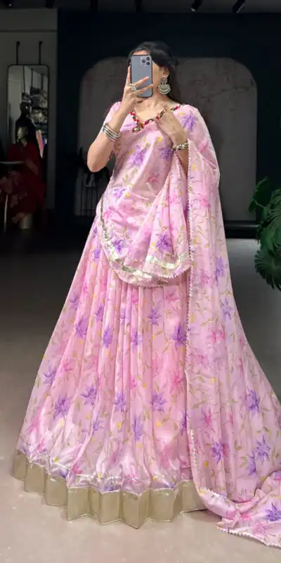 LNB 1716 Baby Pink Color Tabby Silk Floral Print Embossed Design Lace Lehenga Choli Wedding, Party, Festive, Events Etc. Delivery 4-6 Working Days Rs 2499 | Bollywood Lehenga, Creative Lehenga, Designer Lehenga, Embroidered Lehenga, Lehenga, Party Wear Lehenga