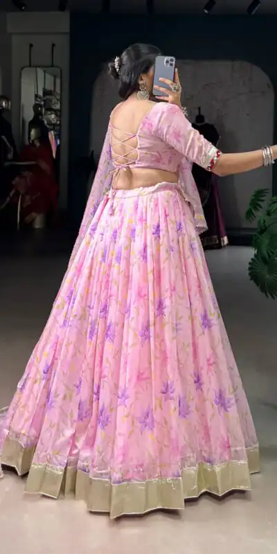 LNB 1716 Baby Pink Color Tabby Silk Floral Print Embossed Design Lace Lehenga Choli Wedding, Party, Festive, Events Etc. Delivery 4-6 Working Days Rs 2499 | Bollywood Lehenga, Creative Lehenga, Designer Lehenga, Embroidered Lehenga, Lehenga, Party Wear Lehenga