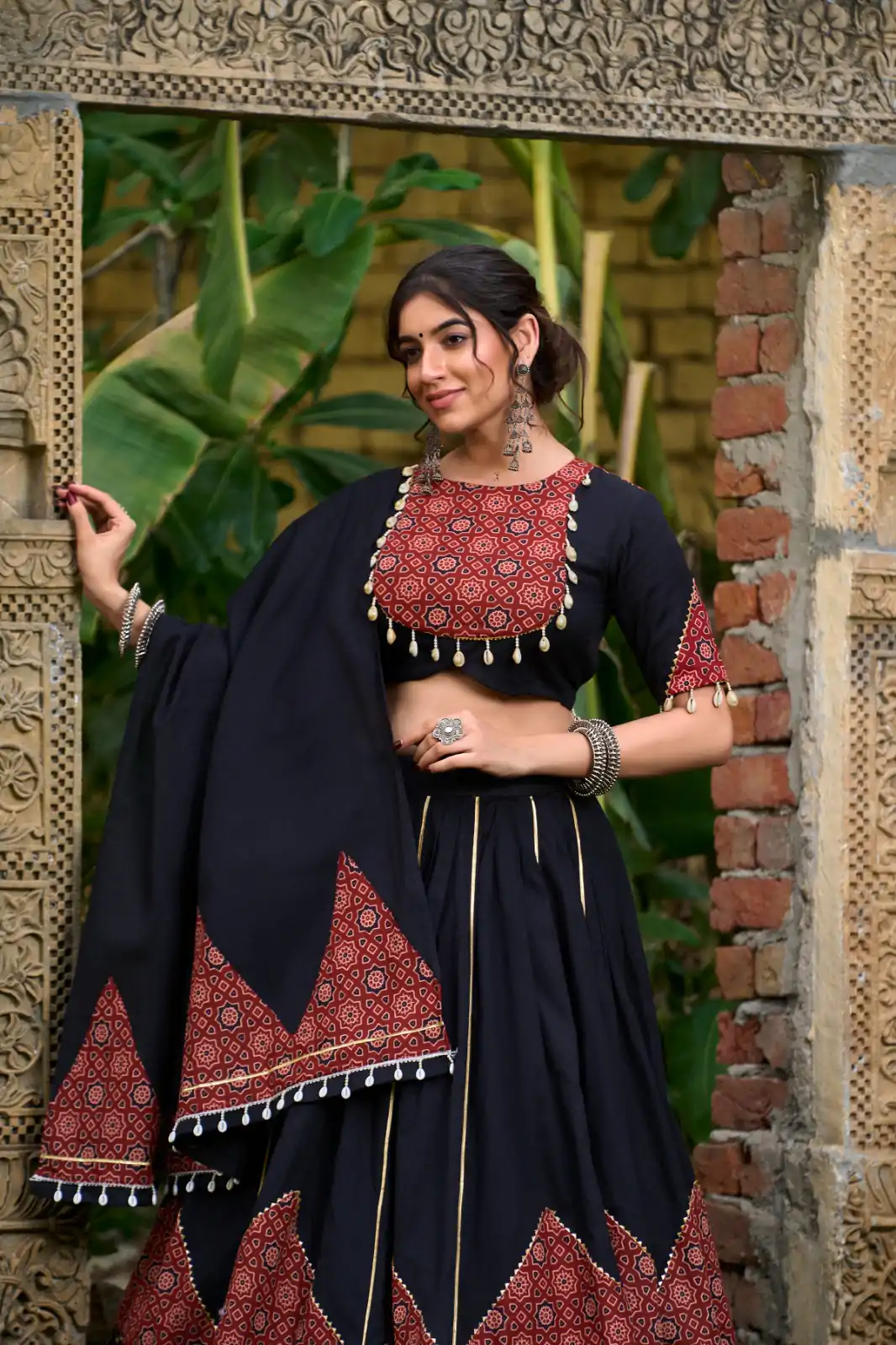 LNB 1671 Black Color Pure Cotton Plain Printed Mirror Work Gota Patti Lehenga Choli Wedding, Party, Festive, Events Etc. Delivery 4-6 Working Days Rs 3999 | Bollywood Lehenga, Creative Lehenga, Designer Lehenga, Embroidered Lehenga, Lehenga, Party Wear Lehenga
