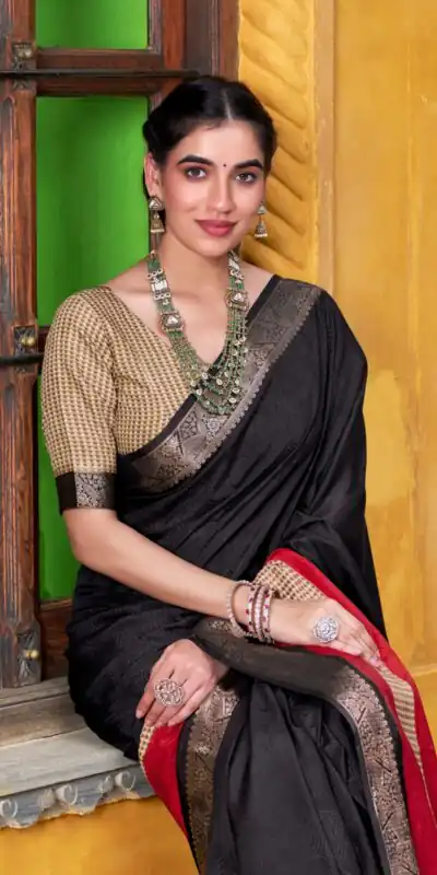 YNF 7049 Black Color Poly Cotton Printed With Zari Weaving Work Saree Casual, Wedding, Festive, Events . Expected Delivery  4-6 Working Days @1699/- only                                                                                | Bollywood Sarees, Creative Sarees, Designer Sarees, Embroidered Sarees, Ethnic Saree, Modern Digital sarees, Party Wear Sarees, Sarees