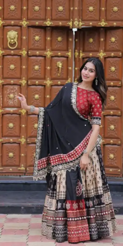 LG 645 Black Color Printed Polly Reyon Lehenga Choli Wedding, Party, Festive, Events Etc. Delivery 4-6 Working Days Rs 1999 | Bollywood Lehenga, Creative Lehenga, Designer Lehenga, Embroidered Lehenga, Lehenga, Party Wear Lehenga