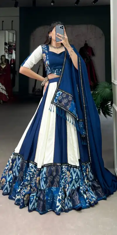 LNB 1714 Blue Color Pure Rayon Plain Printed With Paper Mirror Work Lehenga Choli Wedding, Party, Festive, Events Etc. Delivery 4-6 Working Days Rs 3599 | Bollywood Lehenga, Creative Lehenga, Designer Lehenga, Embroidered Lehenga, Lehenga, Party Wear Lehenga