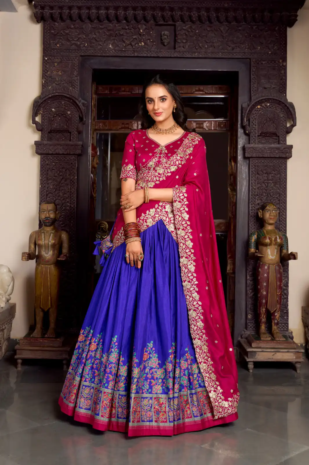 LNB 1238 Blue Color Tasar Silk Printed With Foil Work Lehenga Choli Festive Party Wedding, Events etc. Delivery 4-6 Working Days @2999/- | Bollywood Lehenga, Creative Lehenga, Designer Lehenga, Embroidered Lehenga, Lehenga, Party Wear Lehenga