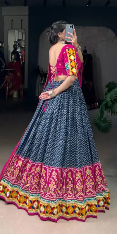 LNB 1742 Blue Color Tasar Silk Foil Print Original Mirror Gamthi  Work Lehenga Choli Wedding, Party, Festive, Events Etc. Delivery 4-6 Working Days Rs 3049 | Bollywood Lehenga, Creative Lehenga, Designer Lehenga, Embroidered Lehenga, Lehenga, Party Wear Lehenga